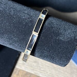 Chic Black and Gold Bangle Bracelet